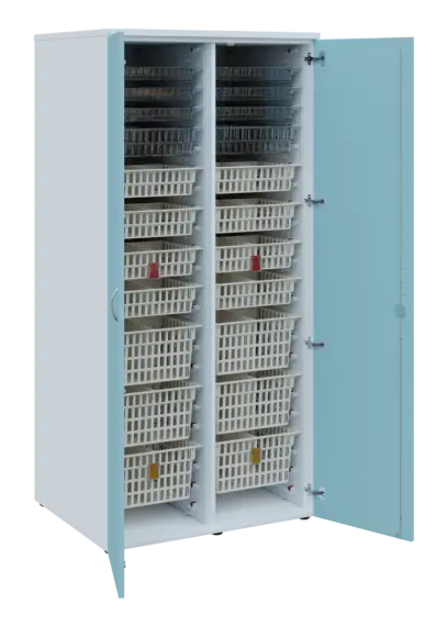 EUROMEDICA D - 90 skříň léková boxová, 2-dveřová, 1950x900x735, korpus bílý, dvířka obloha